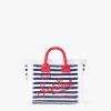 Gestreifte Mini-Vanity-Handtasche aus Frottee