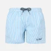 Gestreifte mittellange Seersucker-Badeshorts für Jungen Patmos Jr