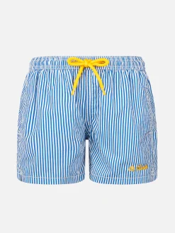 Gestreifte mittellange Seersucker-Badeshorts für Jungen Patmos Jr
