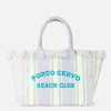 Gestreifte Vanity-Einkaufstasche aus Baumwoll-Canvas von Porto Cervo Beach Club