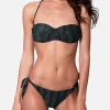 Gestreifter Bralette-Bikini für Damen aus Lurex
