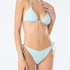 Gestreifter Damen-Triangel-Bikini Leah Virgo aus Seersucker