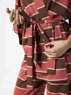 Gestreifter gestrickter Kimono-Cardigan