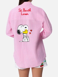 Gestreiftes Baumwoll-Overshirt für Damen Brigitte | SNOOPY PEANUTS SONDEREDITION
