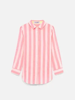 Gestreiftes Mini-Brigitte-Shirt mit St. Barth Local-Stickerei
