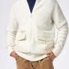 Gestrickte Bomberjacke für Herren mit Filztaschen