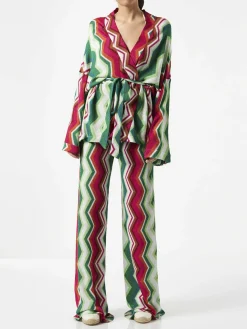 Gestrickter Kimono-Cardigan mit Chevron-Muster