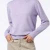 Gestrickter Rollkragenpullover für Damen in Flieder