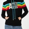 Gestricktes Sweatshirt mit Regenbogen-Intarsie