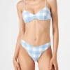 Gingham-Bralette-Bikini mit frecher Badehose
