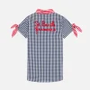 Gingham-Kleid für Mädchen mit St. Barth Princess-Stickerei