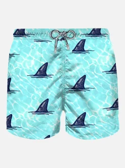 Glatte Herren-Badeshorts mit Aufdruck