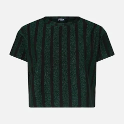 Glitzer-gestreiftes Strickoberteil