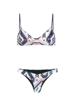 Glitzernder Bralette-Bikini im Azteken-Stil