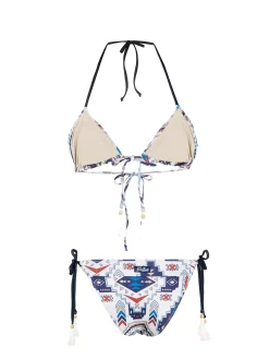 Glitzernder Triangel-Bikini im Azteken-Stil