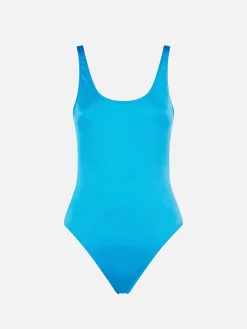 Glänzend blauer Einteiler