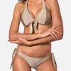 Glänzender taubengrauer Bikini