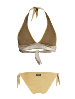 Goldfarbener Bralette-Bikini