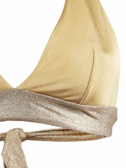 Goldfarbener Bralette-Bikini