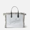 Graue Colette-Handtasche aus Samt mit Strass-Logo