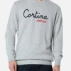 Grauer Herrenpullover Heron mit Cortina Après-Ski-Stickerei
