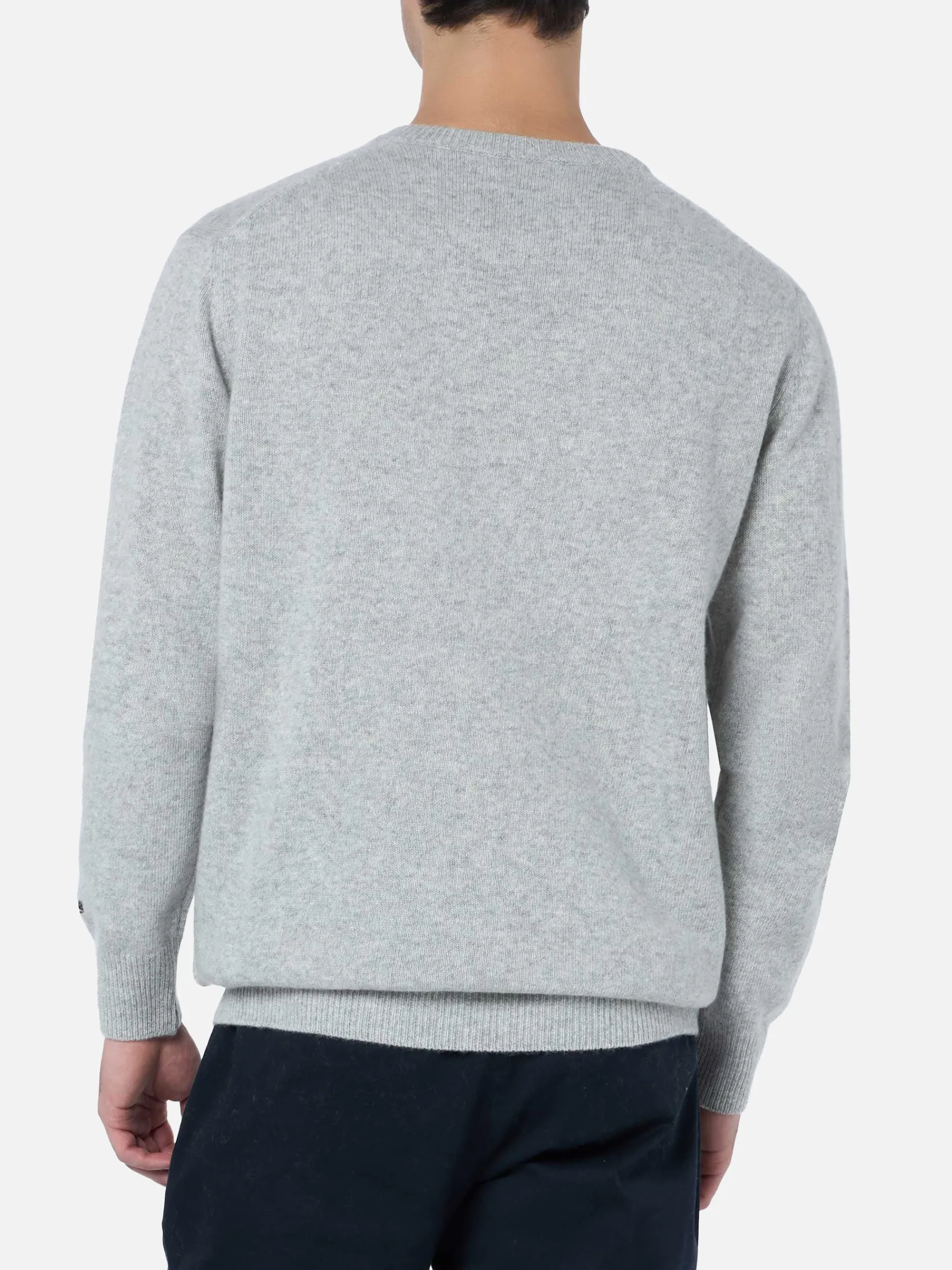 Grauer Herrenpullover Heron mit Cortina Après-Ski-Stickerei