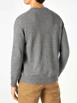 Grauer Herrenpullover Sun Moritz Pirates mit Fluo-Stickerei