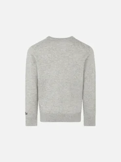 Grauer Jungenpullover mit „To be posh“-Aufdruck
