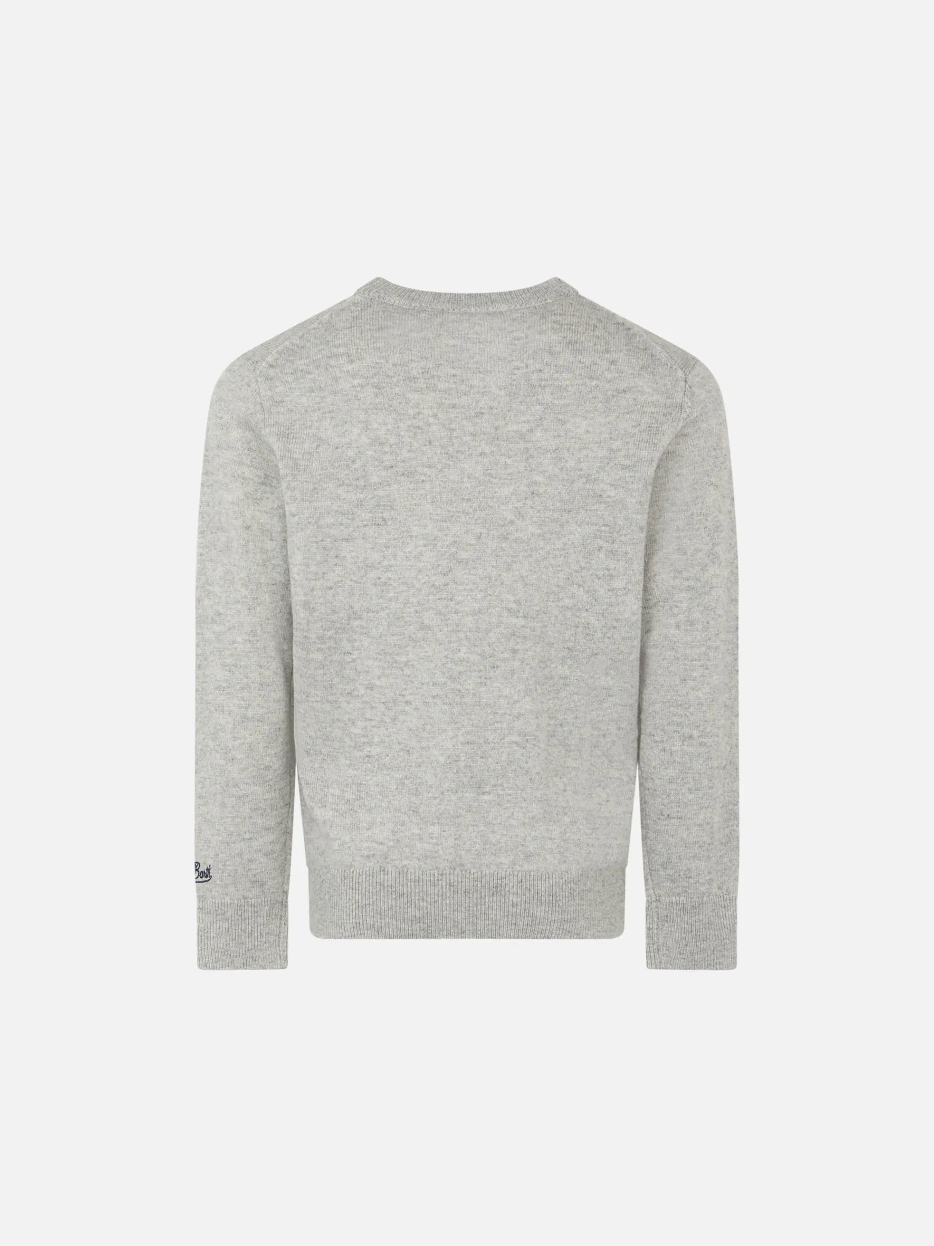Grauer Jungenpullover mit „To be posh“-Aufdruck