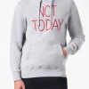 Grauer Kapuzenpullover für Herren mit „Not Today“-Stickerei