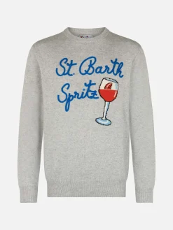 Grauer Pullover für Männer Heron mit Spritzglas