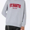 Graues Fleece-Sweatshirt aus Baumwolle für Damen Stardust