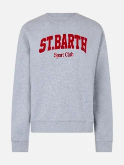 Graues Fleece-Sweatshirt aus Baumwolle für Damen Stardust