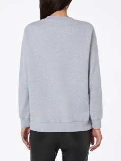 Graues Fleece-Sweatshirt aus Baumwolle für Damen Stardust