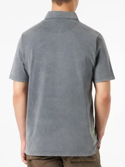 Graues Herren-Poloshirt mit Stickerei