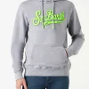 Graues Herren-Sweatshirt mit Kapuze aus Baumwolle