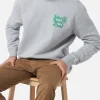 Graues Herren-Sweatshirt mit Rundhalsausschnitt und Saint Barth MC2 Club-Aufdruck