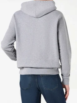 Graues Herren-Sweatshirt mit Kapuze aus Baumwolle