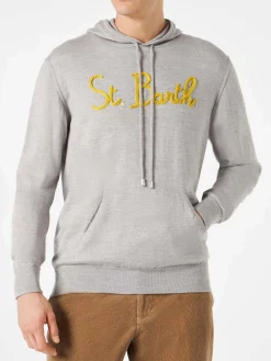 Graues Kapuzenpullover für Herren