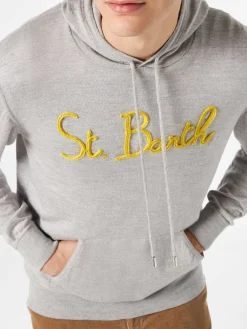 Graues Kapuzenpullover für Herren