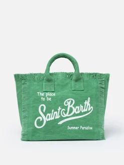 Grüne Colette-Handtasche aus Baumwollcanvas