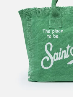 Grüne Colette-Handtasche aus Baumwollcanvas