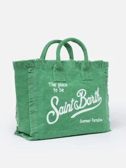 Grüne Colette-Handtasche aus Baumwollcanvas