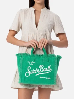 Grüne Colette-Handtasche aus Baumwollcanvas