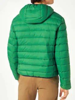 Grüne Doubleface-Daunenjacke für Herren