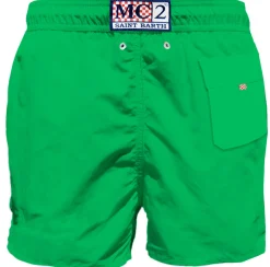 Grüne Herren-Badeshorts mit Tasche