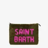 Grüne Parisienne-Umhängetasche Clutch aus Kunstfell