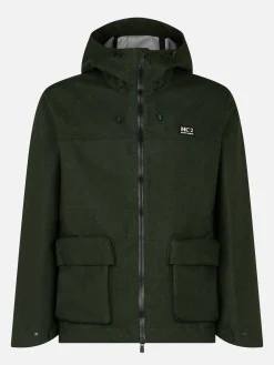 Grüne Windjacke für Herren mit Kapuze