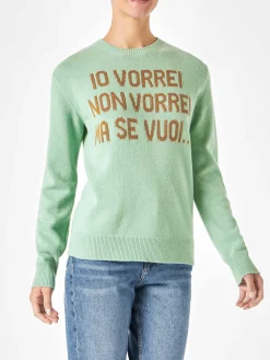 Grüner Damenpullover mit Jacquard-Print | NIKI DJ SONDEREDITION
