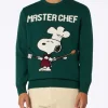 Grüner Herrenpullover Heron mit Snoopy Meisterkoch | SNOOPY PEANUTS SPECIAL EDITION